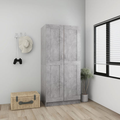 Kledingkast 82,5x51,5x180 cm bewerkt hout betongrijs