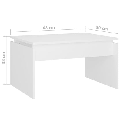 Salontafel 68x50x38 cm bewerkt hout wit