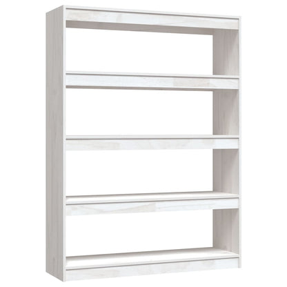 Boekenkast/kamerscherm 100x30x135,5 cm massief grenenhout wit