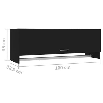 Kledingkast 100x32,5x35 cm bewerkt hout zwart