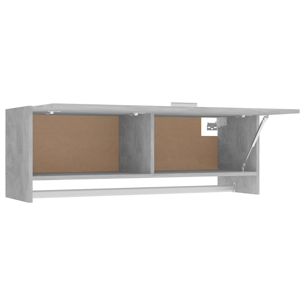 Kledingkast 100x32,5x35 cm bewerkt hout betongrijs