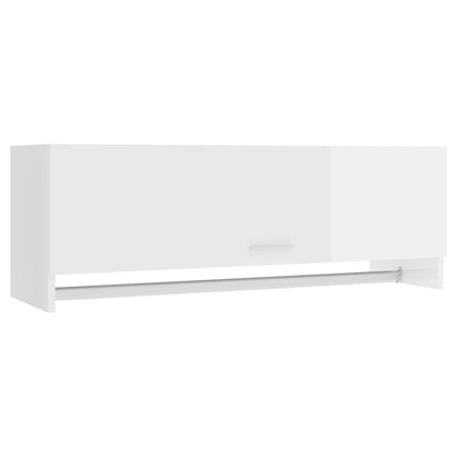Kledingkast 100x32,5x35 cm bewerkt hout hoogglans wit