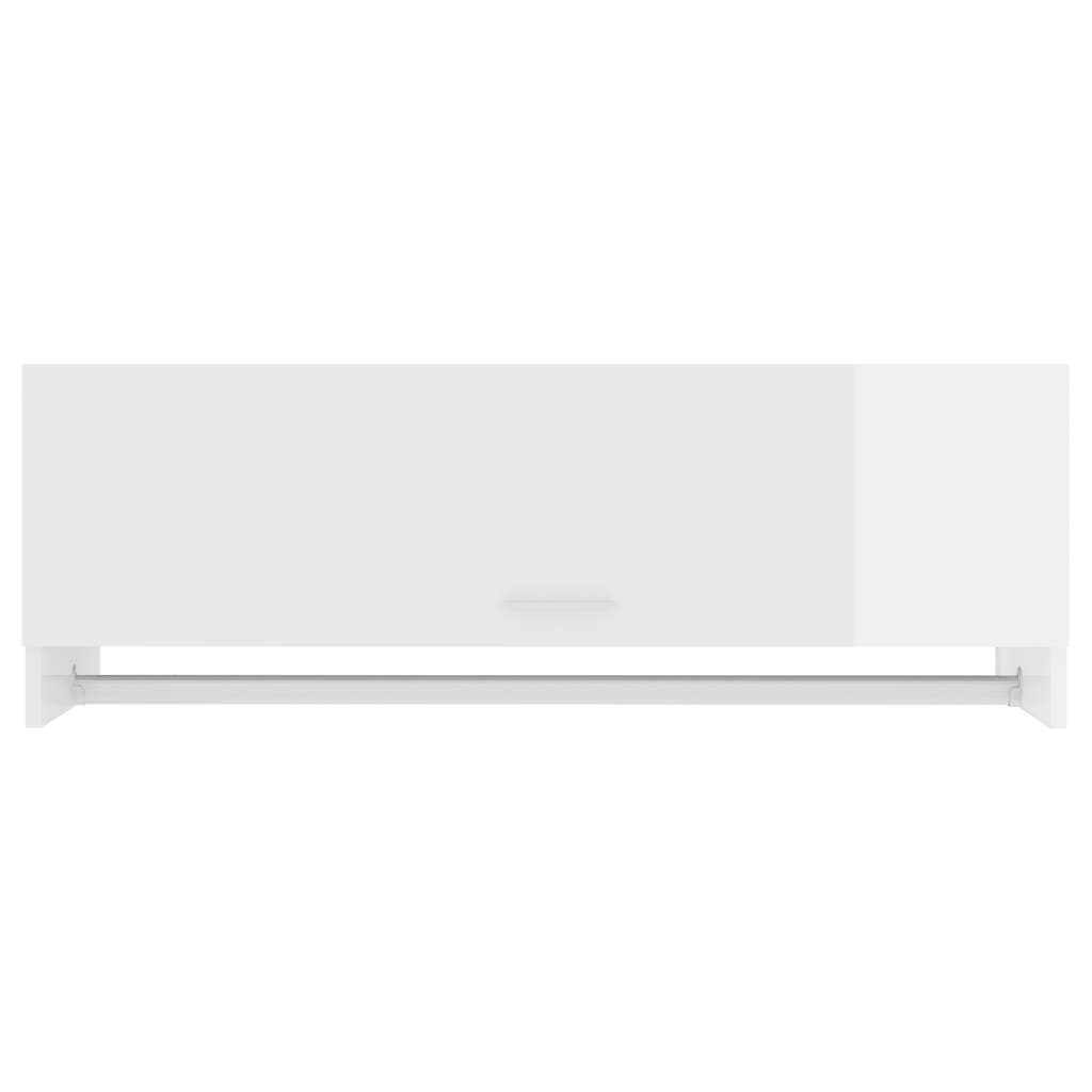 Kledingkast 100x32,5x35 cm bewerkt hout hoogglans wit