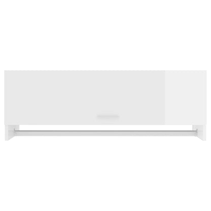 Kledingkast 100x32,5x35 cm bewerkt hout hoogglans wit