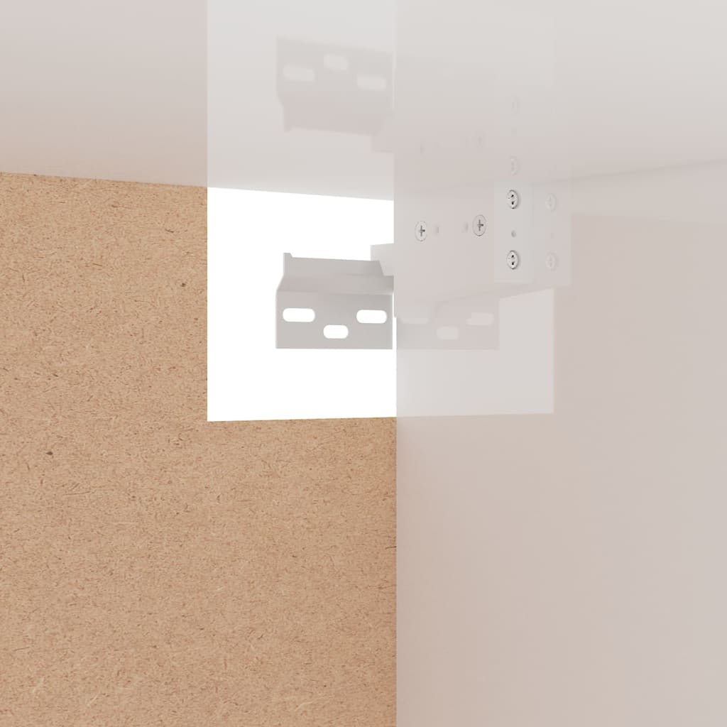 Kledingkast 100x32,5x35 cm bewerkt hout hoogglans wit