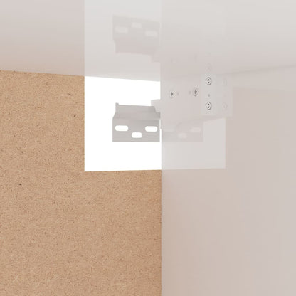 Kledingkast 100x32,5x35 cm bewerkt hout hoogglans wit
