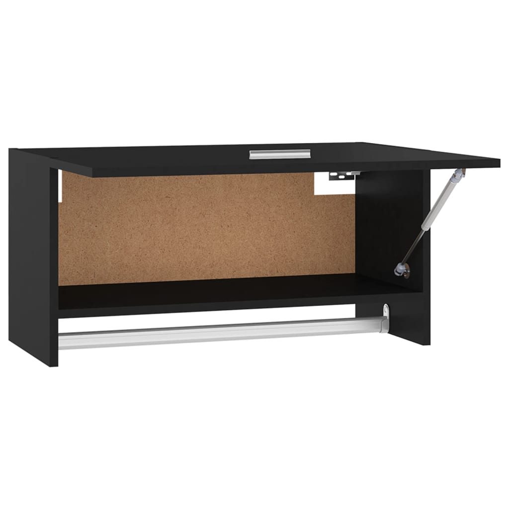 Kledingkast 70x32,5x35 cm bewerkt hout zwart