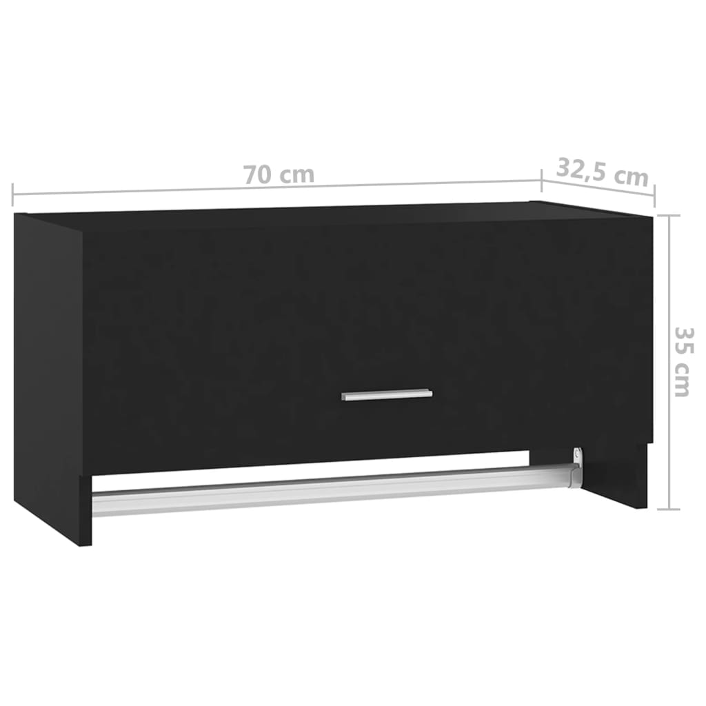 Kledingkast 70x32,5x35 cm bewerkt hout zwart