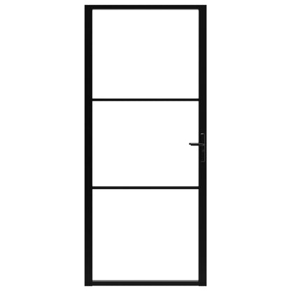 Binnendeur 102,5x201,5 cm ESG-glas en aluminium zwart