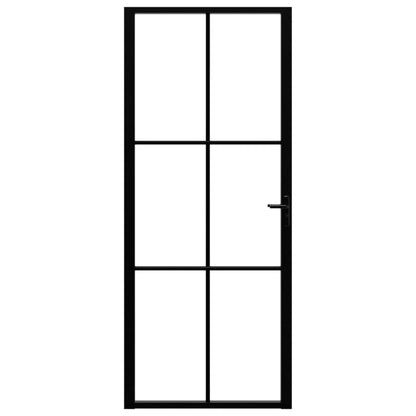 Binnendeur 83x201,5 cm ESG-glas en aluminium zwart