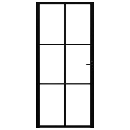 Binnendeur 93x201,5 cm ESG-glas en aluminium zwart