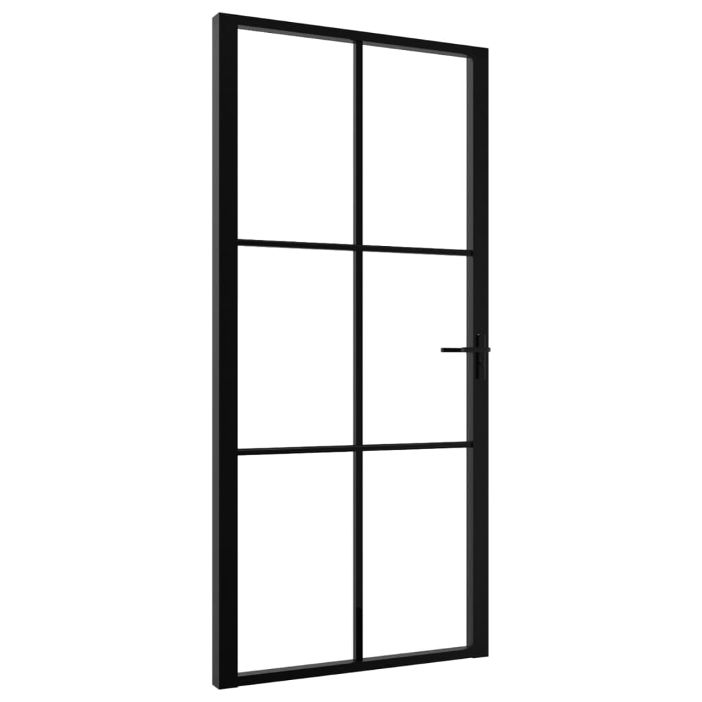 Binnendeur 102,5x201,5 cm ESG-glas en aluminium zwart