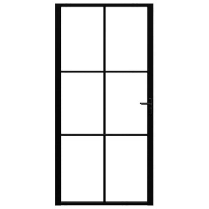 Binnendeur 102,5x201,5 cm ESG-glas en aluminium zwart