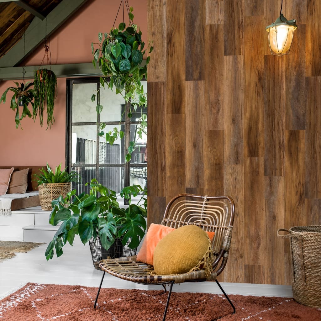 Wallart Planken Gl-Wa34 Hout-Look Schuurhout Eiken 30 Omberbruin