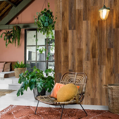 Wallart Planken Gl-Wa34 Hout-Look Schuurhout Eiken 30 Omberbruin