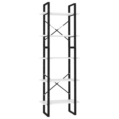 Boekenkast met 5 schappen 60x30x175 cm bewerkt hout wit