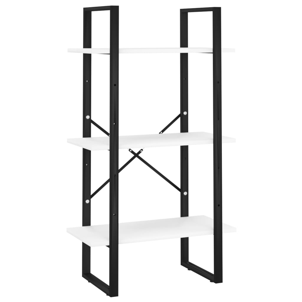 Boekenkast met 5 schappen 60x30x175 cm bewerkt hout wit