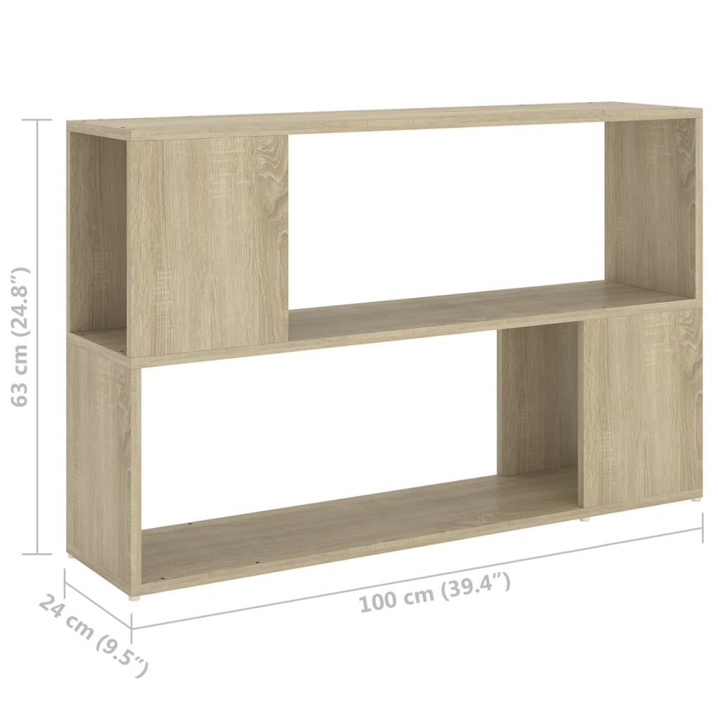Boekenkast 100x24x63 cm bewerkt hout sonoma eikenkleurig