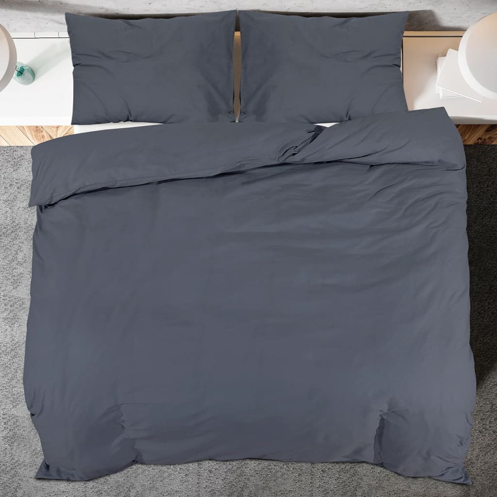 Dekbedovertrekset lichtgewicht 155x220 cm microvezel antraciet