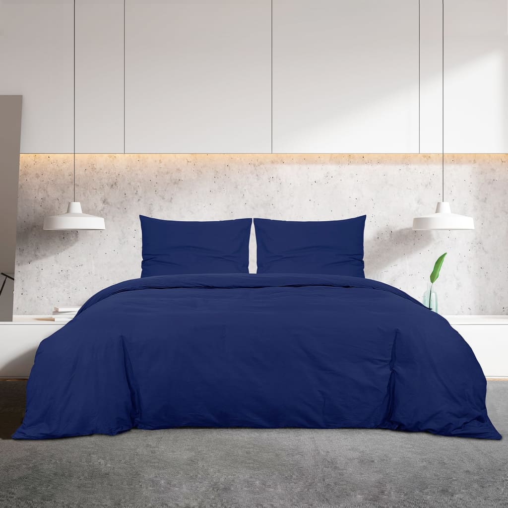 Dekbedovertrekset 135x200 cm microvezel marineblauw