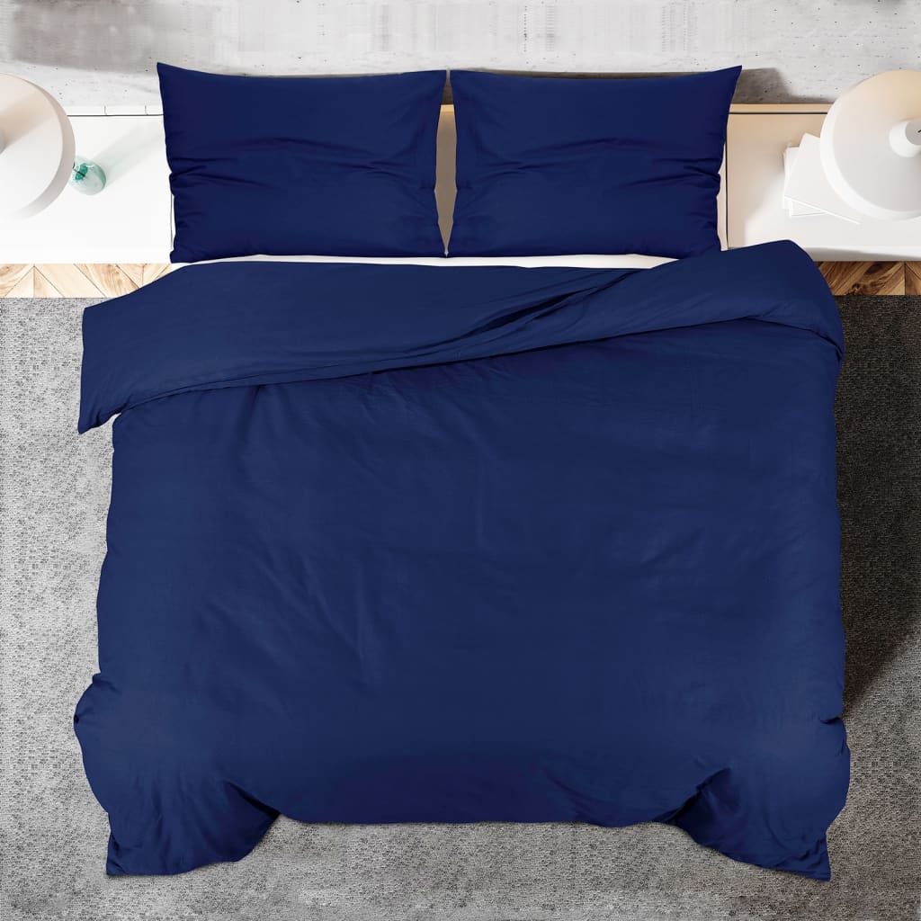 Dekbedovertrekset 135x200 cm microvezel marineblauw