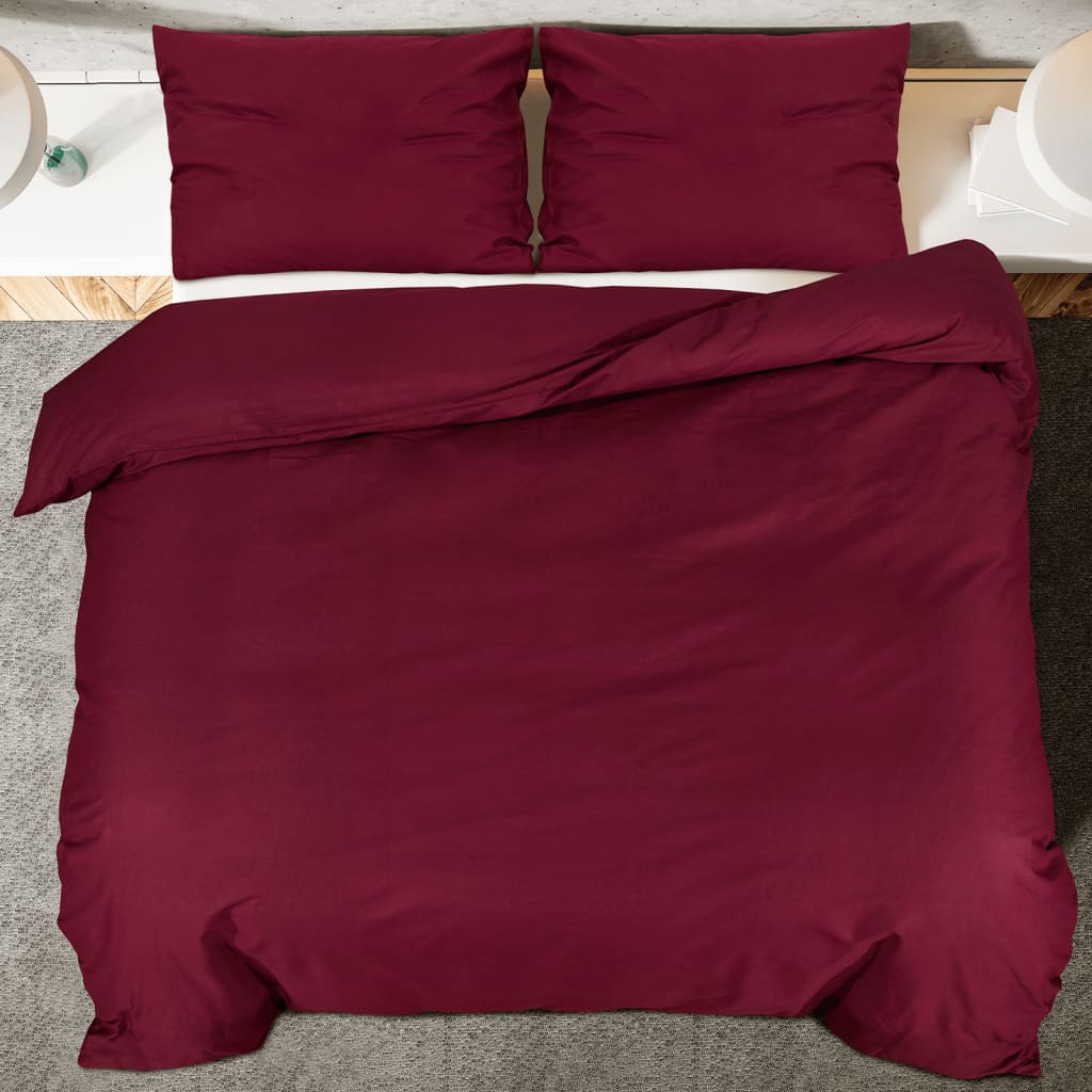 Dekbedovertrekset lichtgewicht 140x200 cm microvezel bordeaux