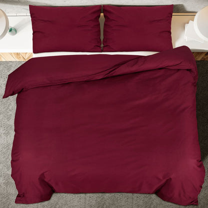 Dekbedovertrekset lichtgewicht 140x200 cm microvezel bordeaux