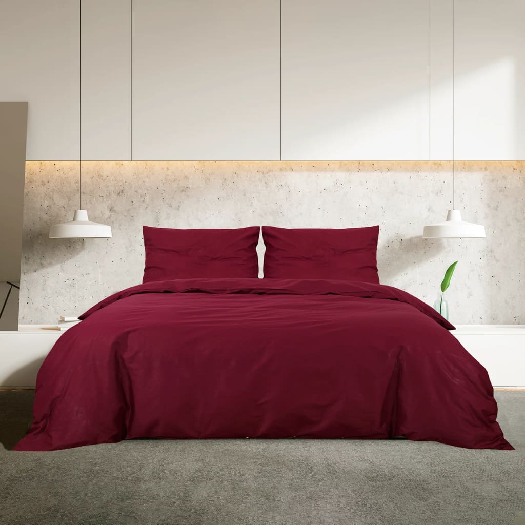 Dekbedovertrekset lichtgewicht 135x200 cm microvezel bordeaux