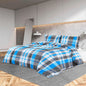 Dekbedovertrekset 200x220 cm katoen blauw en grijs