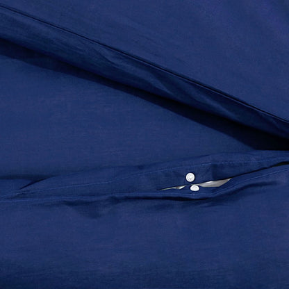 Dekbedovertrekset 140x200 cm katoen marineblauw
