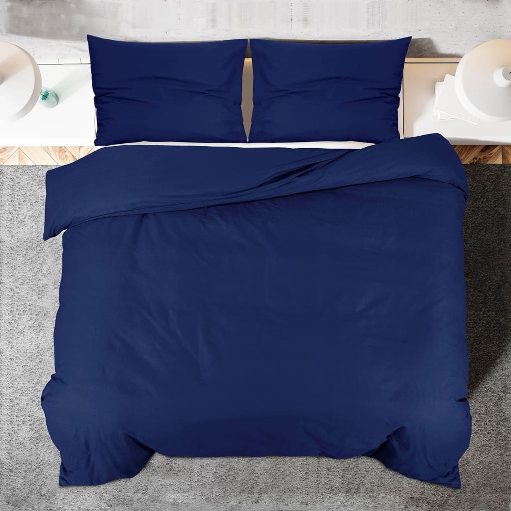 Dekbedovertrekset 260x220 cm katoen marineblauw