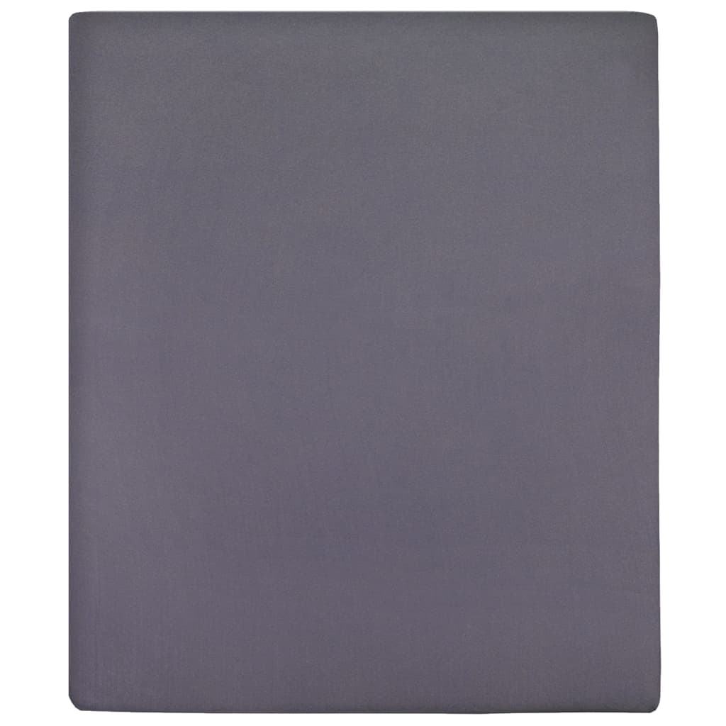 Hoeslakens 2 st jersey 90x200 cm katoen antracietkleurig