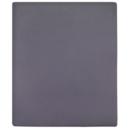 Hoeslakens 2 st jersey 90x200 cm katoen antracietkleurig