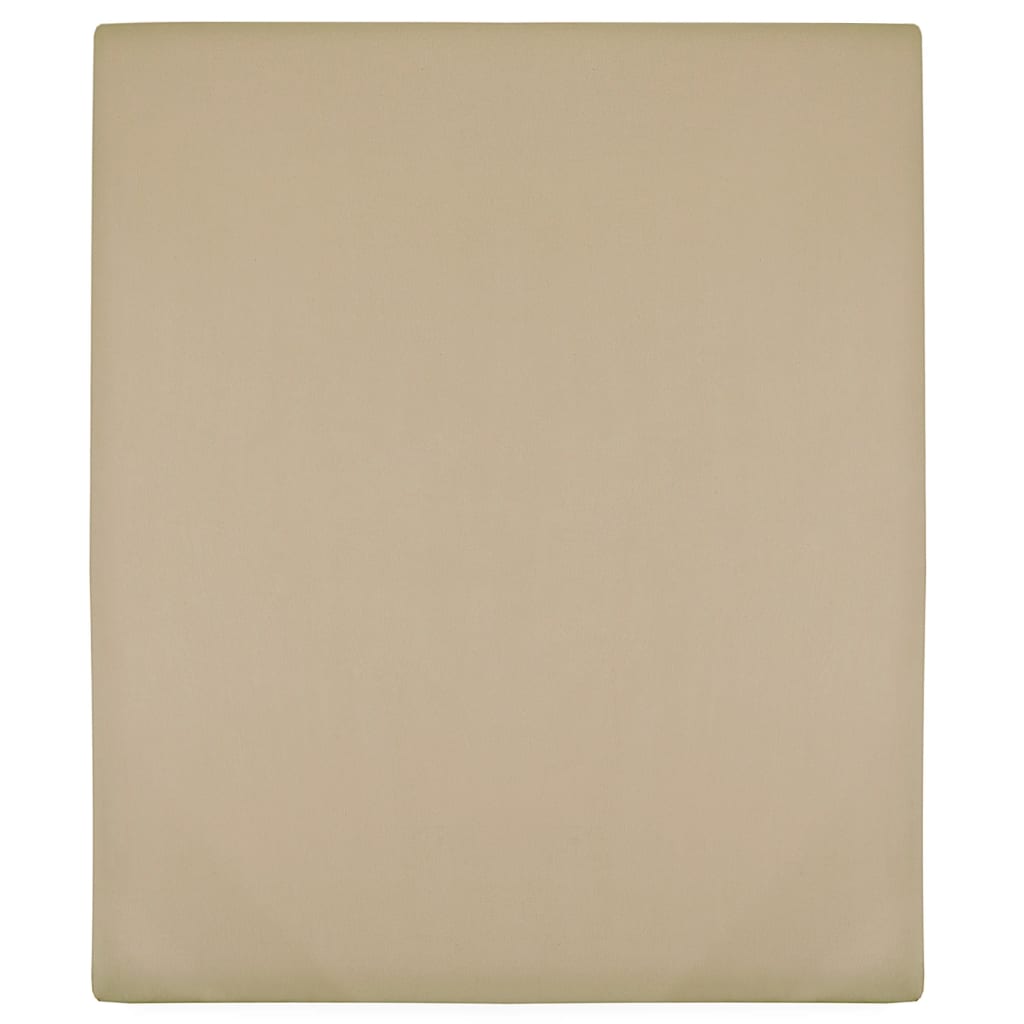 Hoeslakens jersey 2 st 180x200 cm katoen taupe