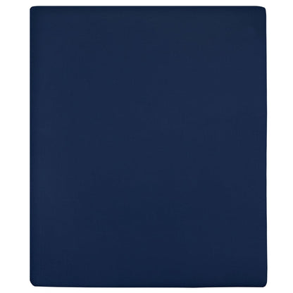 Hoeslakens 2 st jersey 140x200 cm katoen marineblauw