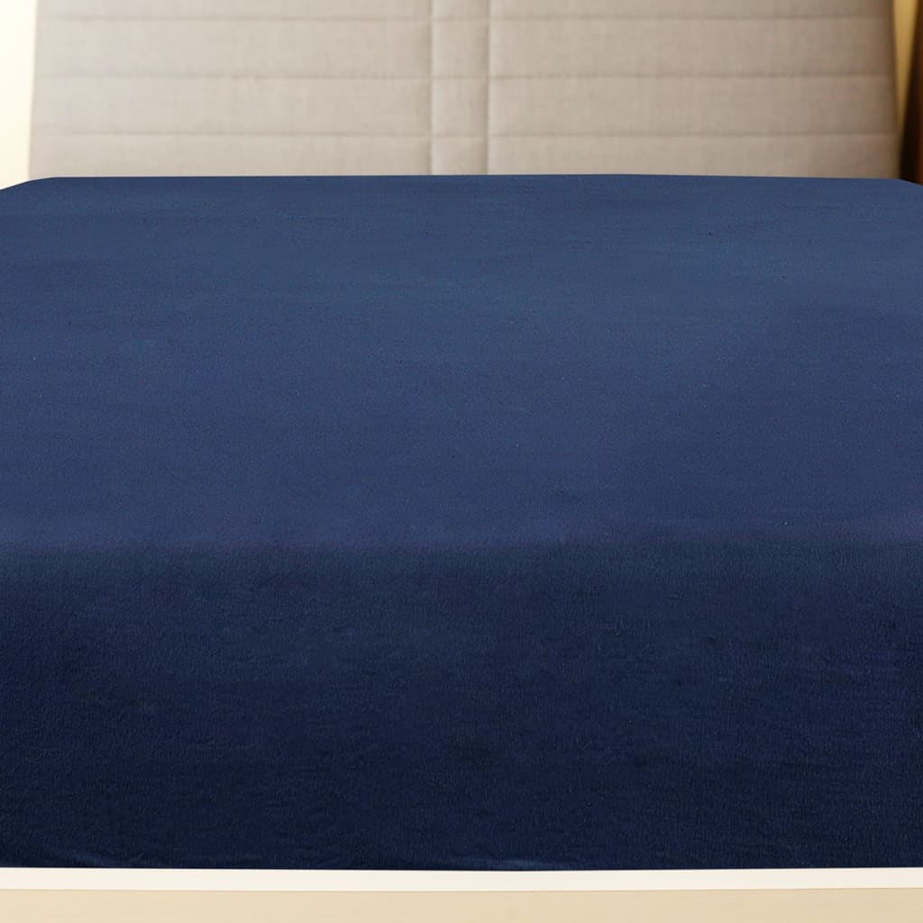 Hoeslakens 2 st jersey 160x200 cm katoen marineblauw