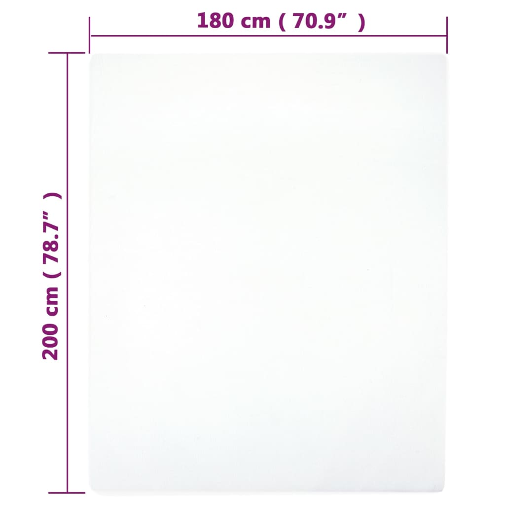 Hoeslakens jersey 2 st 180x200 cm katoen wit