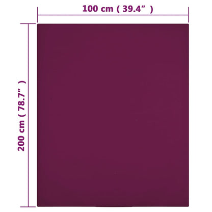 Hoeslakens 2 st jersey 100x200 cm katoen bordeauxrood