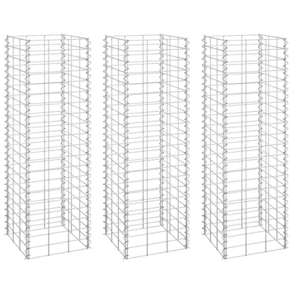 Schanskorf Plantenbakken 3 St Verhoogd 30X30X100 Cm Ijzer 30 x 30 x 100 cm (3 pcs)