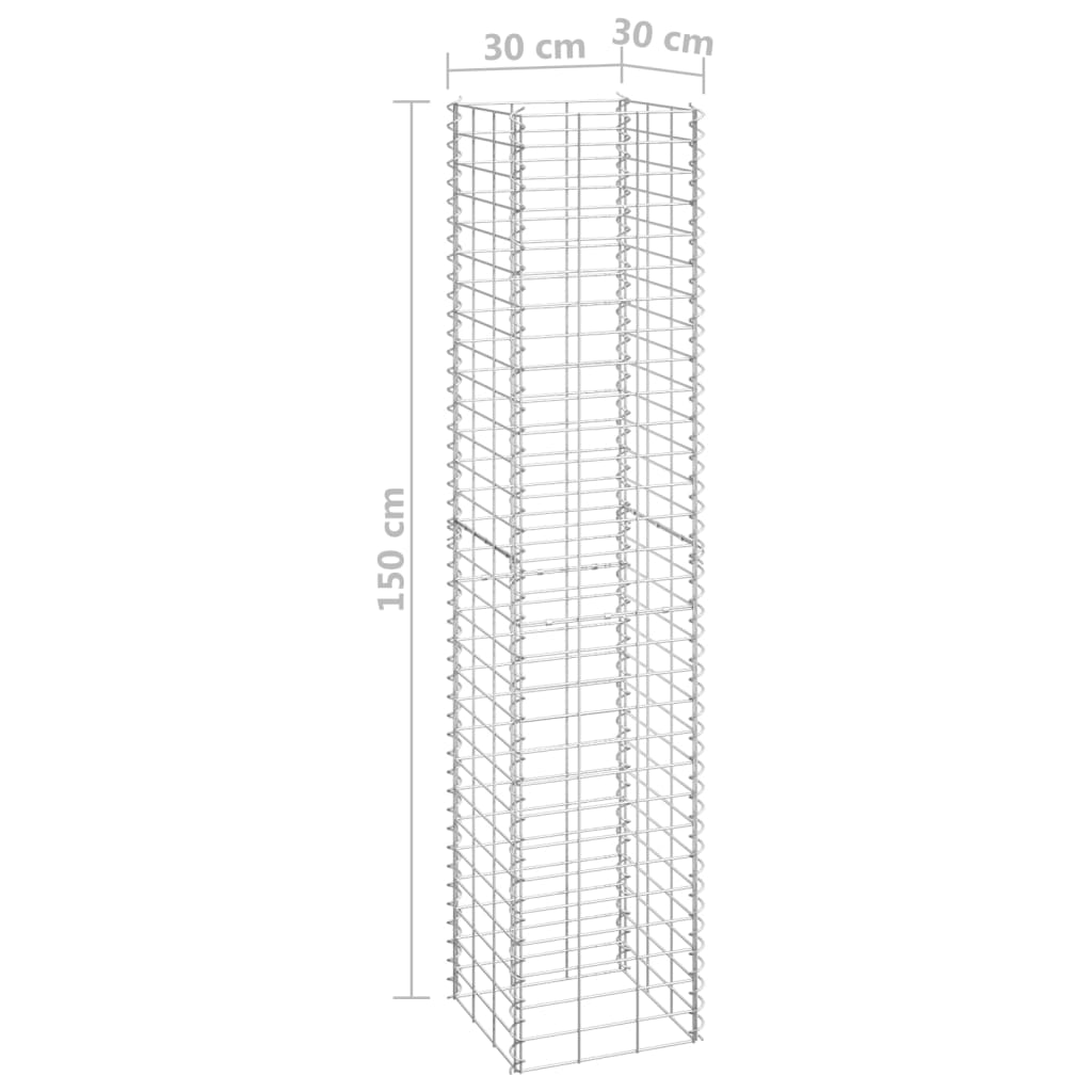 Schanskorf Plantenbakken 3 St Verhoogd 30X30X150 Cm Ijzer 30 x 30 x 150 cm (3 pcs)