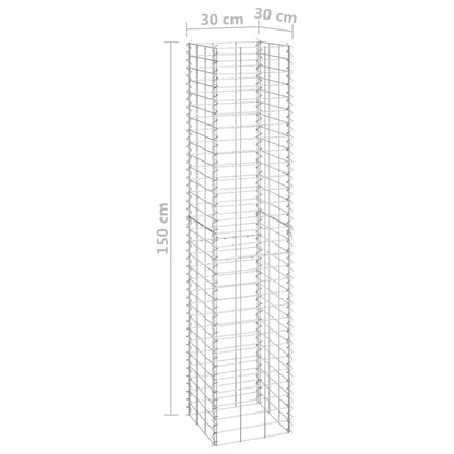 Schanskorf Plantenbakken 3 St Verhoogd 30X30X150 Cm Ijzer 30 x 30 x 150 cm (3 pcs)