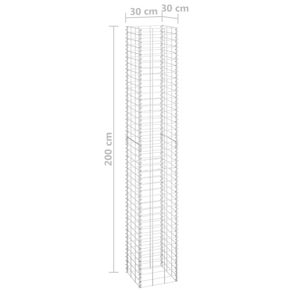 Schanskorf Plantenbakken 3 St Verhoogd 30X30X200 Cm Ijzer 30 x 30 x 200 cm (3 pcs)