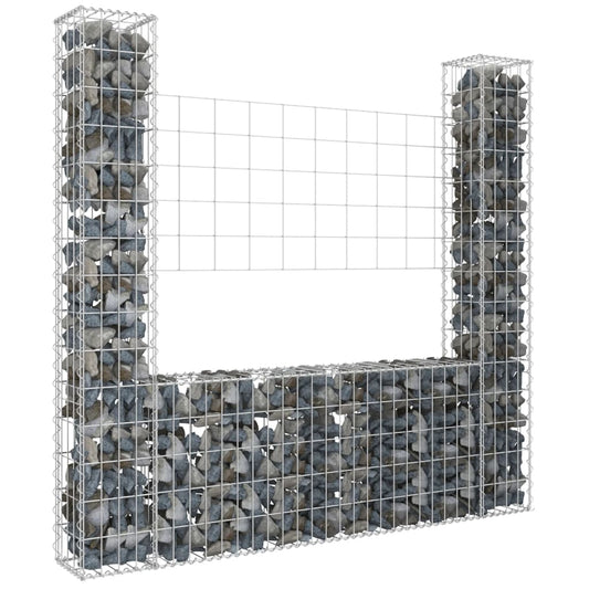 Schanskorf U-Vormig Met 2 Palen Ijzer 140 x 20 x 150 cm