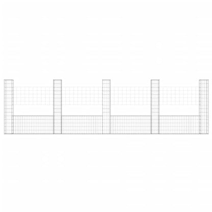 Schanskorf U-Vormig Met 5 Palen Ijzer 500 x 20 x 150 cm