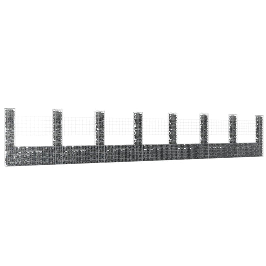 Schanskorf U-Vormig Met 8 Palen Ijzer 860 x 20 x 150 cm