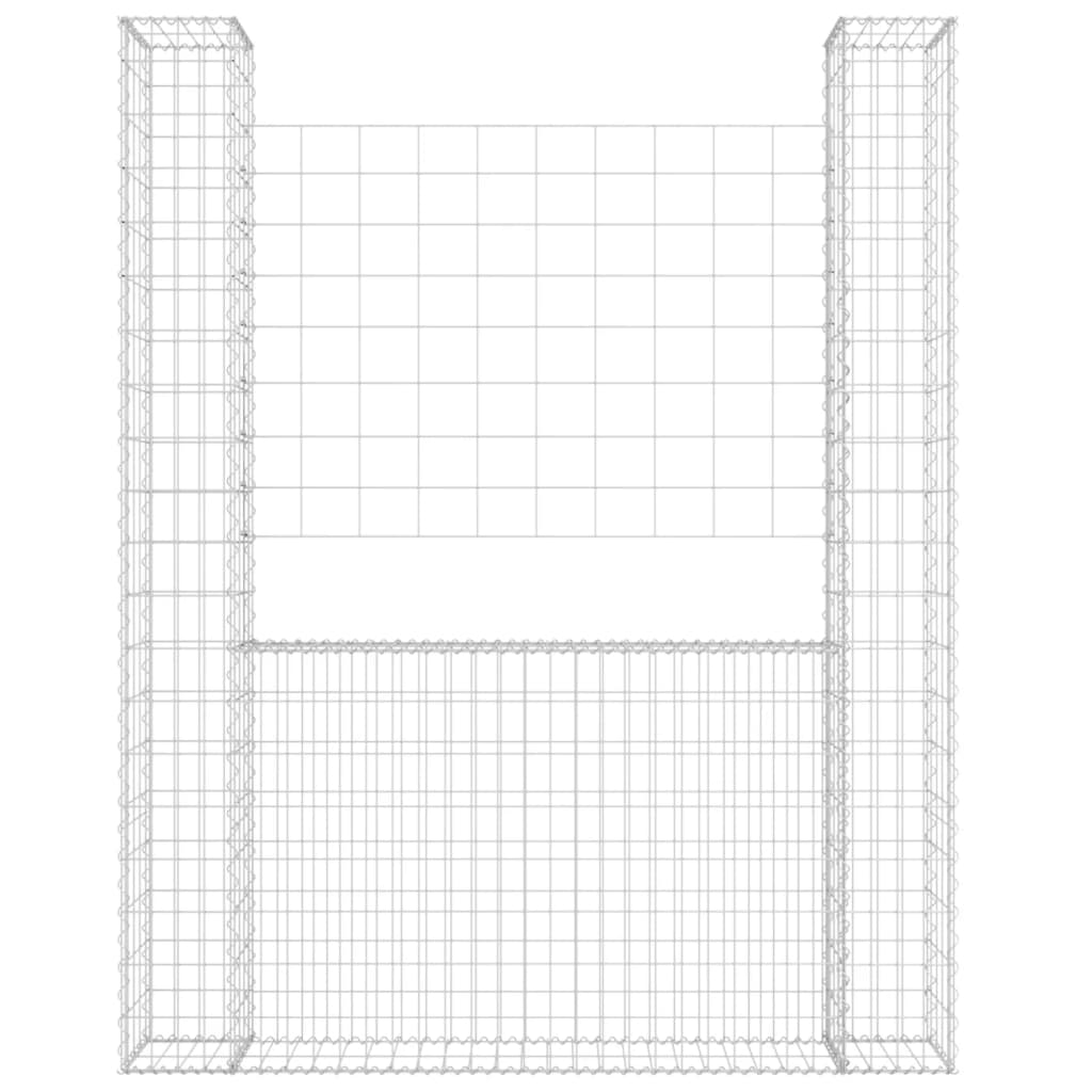 Schanskorf U-Vormig Met 2 Palen Ijzer 140 x 20 x 200 cm