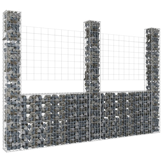 Schanskorf U-Vormig Met 3 Palen Ijzer 260 x 20 x 200 cm