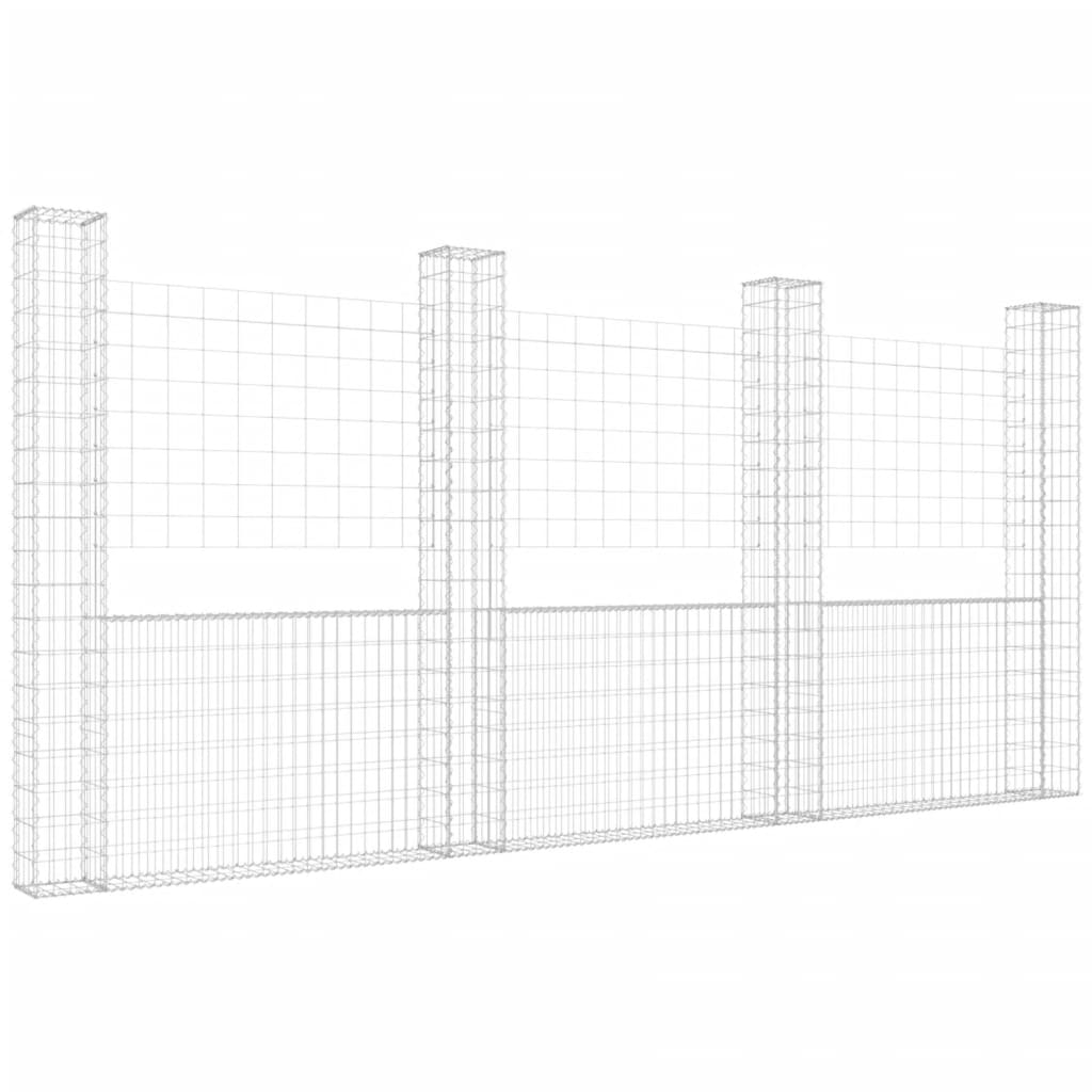 Schanskorf U-Vormig Met 4 Palen Ijzer 380 x 20 x 200 cm