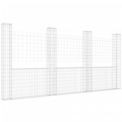 Schanskorf U-Vormig Met 4 Palen Ijzer 380 x 20 x 200 cm