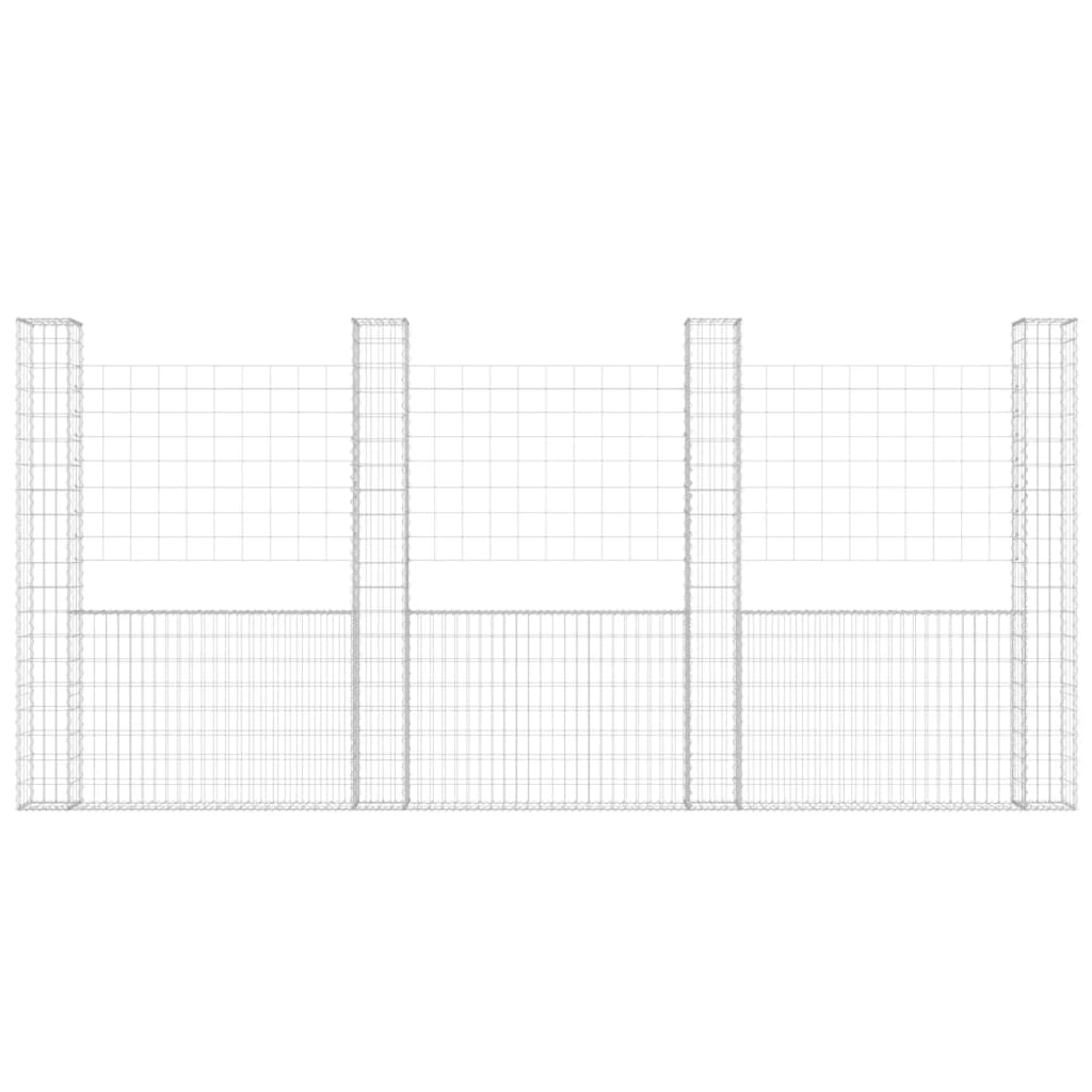 Schanskorf U-Vormig Met 4 Palen Ijzer 380 x 20 x 200 cm